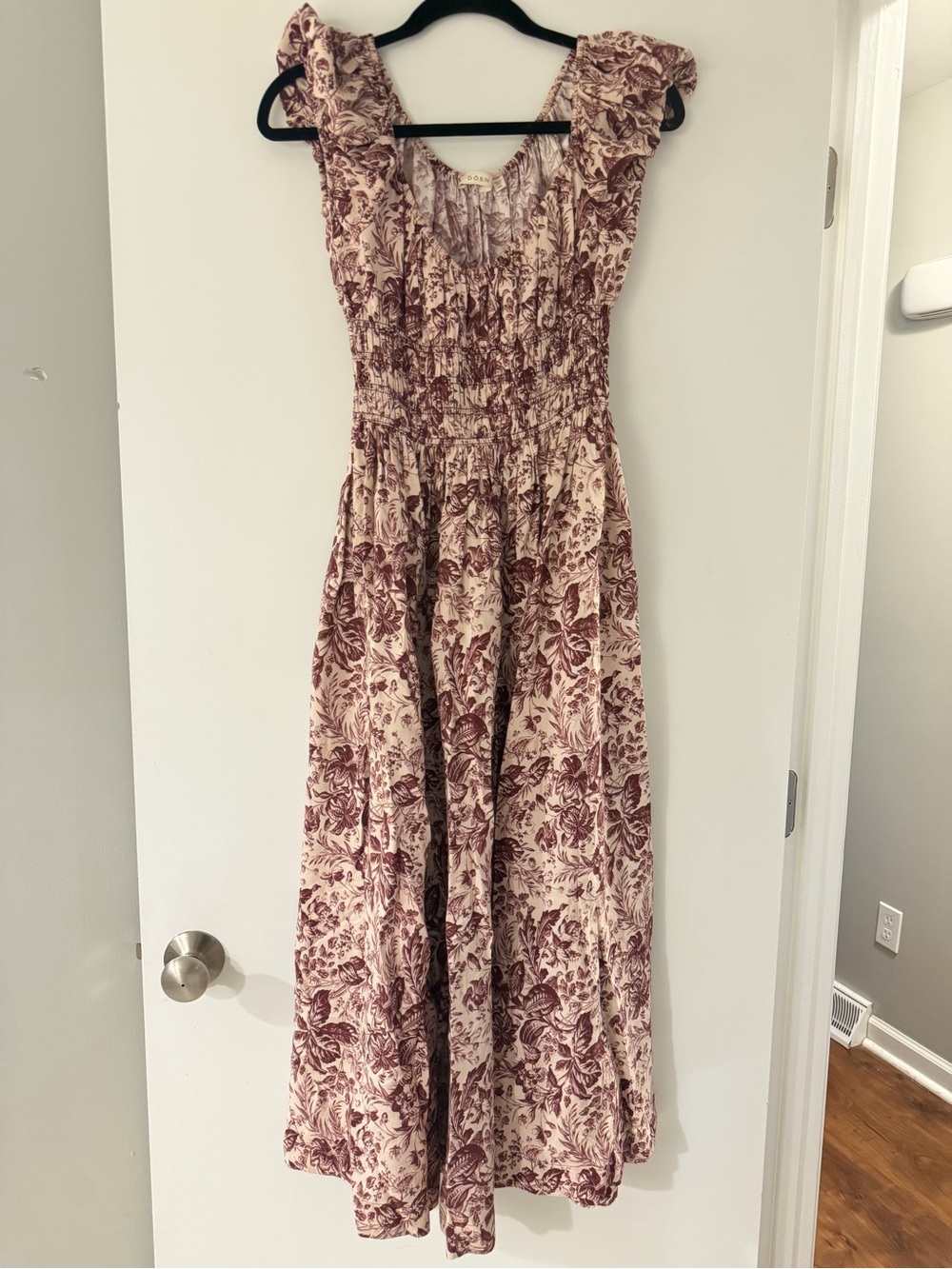 Doen Cream Maxi Dress with Dusty Rose Floral Print